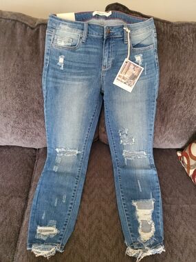 Cello Destroyed Medium Wash Jeans